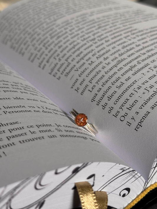 Bague souvenir Éclat de vie en argent 925 écrin - bijou souvenir poils animaux cendres animales - Les Bijoux Étoilés