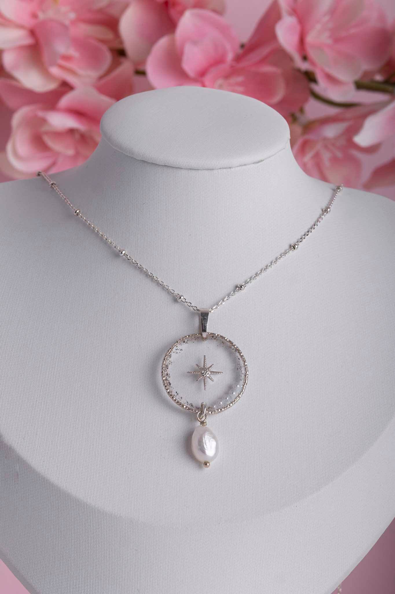 Collier souvenir en argent 925 fait main - bijou souvenir poils de chien chat crins de cheval cendres animales - Les Bijoux Étoilés