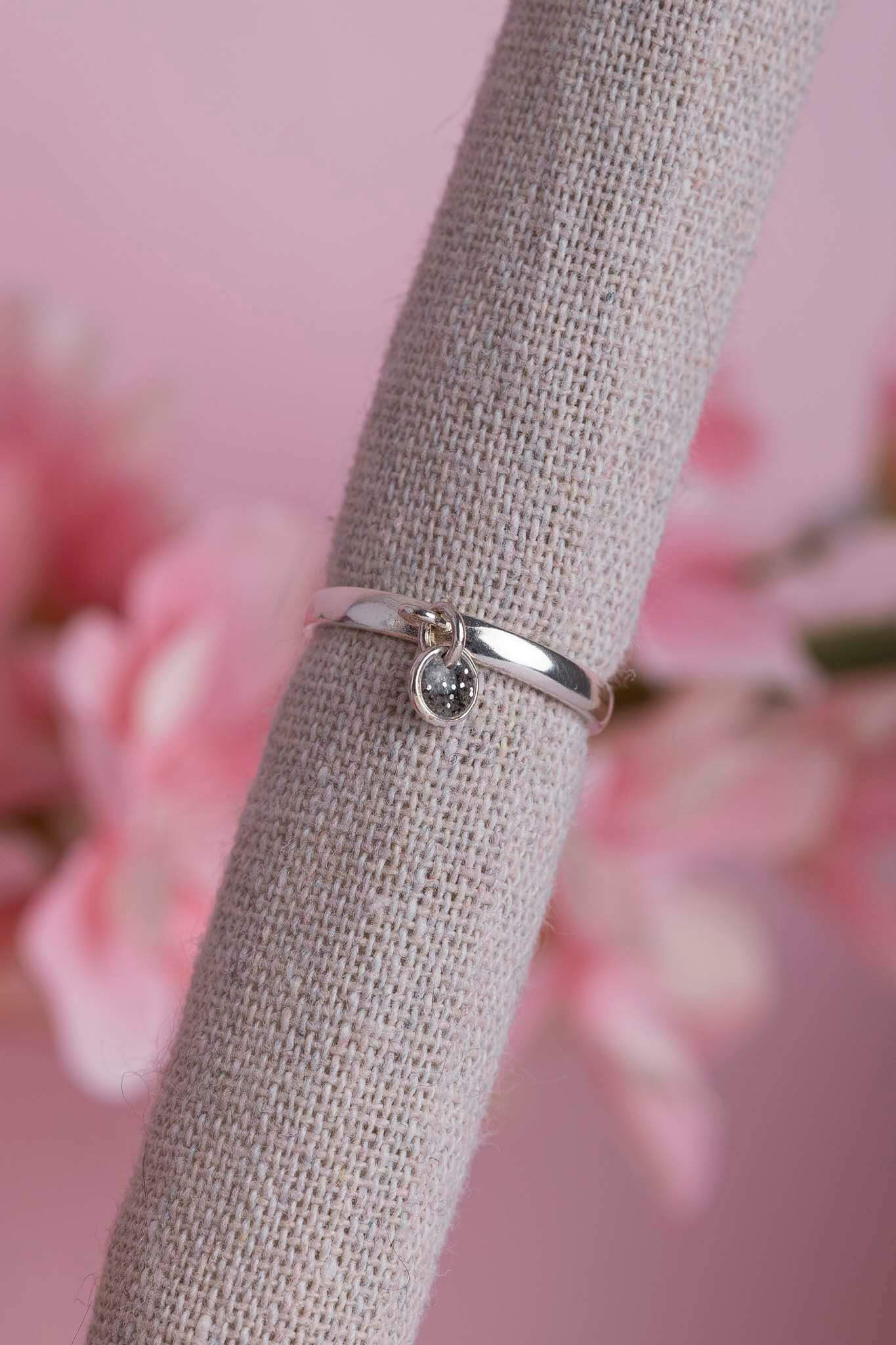 Bague souvenir en argent 925 fait main - bijou souvenir poils de chien chat crins de cheval cendres animales - Les Bijoux Étoilés
