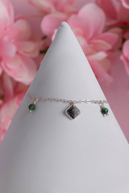 Bracelet souvenir en argent 925 fait main - bijou souvenir poils de chien chat crins de cheval cendres animales - Les Bijoux Étoilés