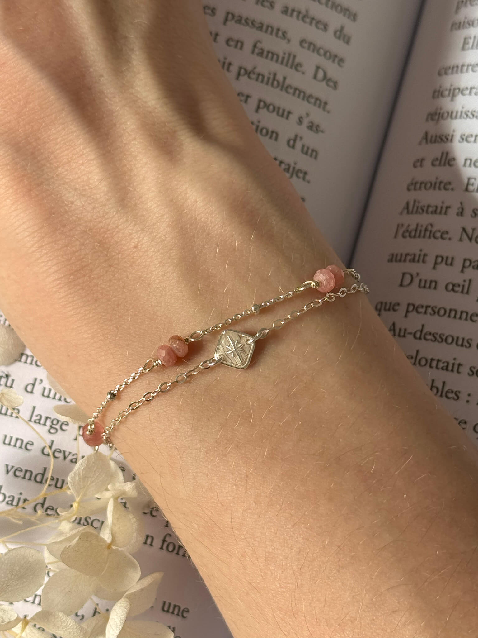 Bracelet souvenir Nébuleuse en argent 925 fait main - bijou souvenir poils de chien chat crins de cheval cendres animales - Les Bijoux Étoilés
