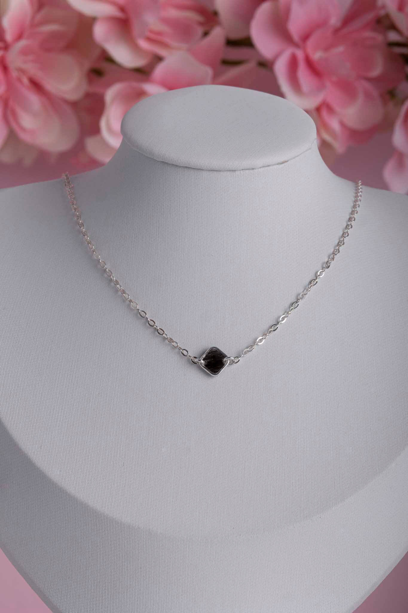 Collier souvenir en argent 925 fait main - bijou souvenir poils de chien chat crins de cheval cendres animales - Les Bijoux Étoilés