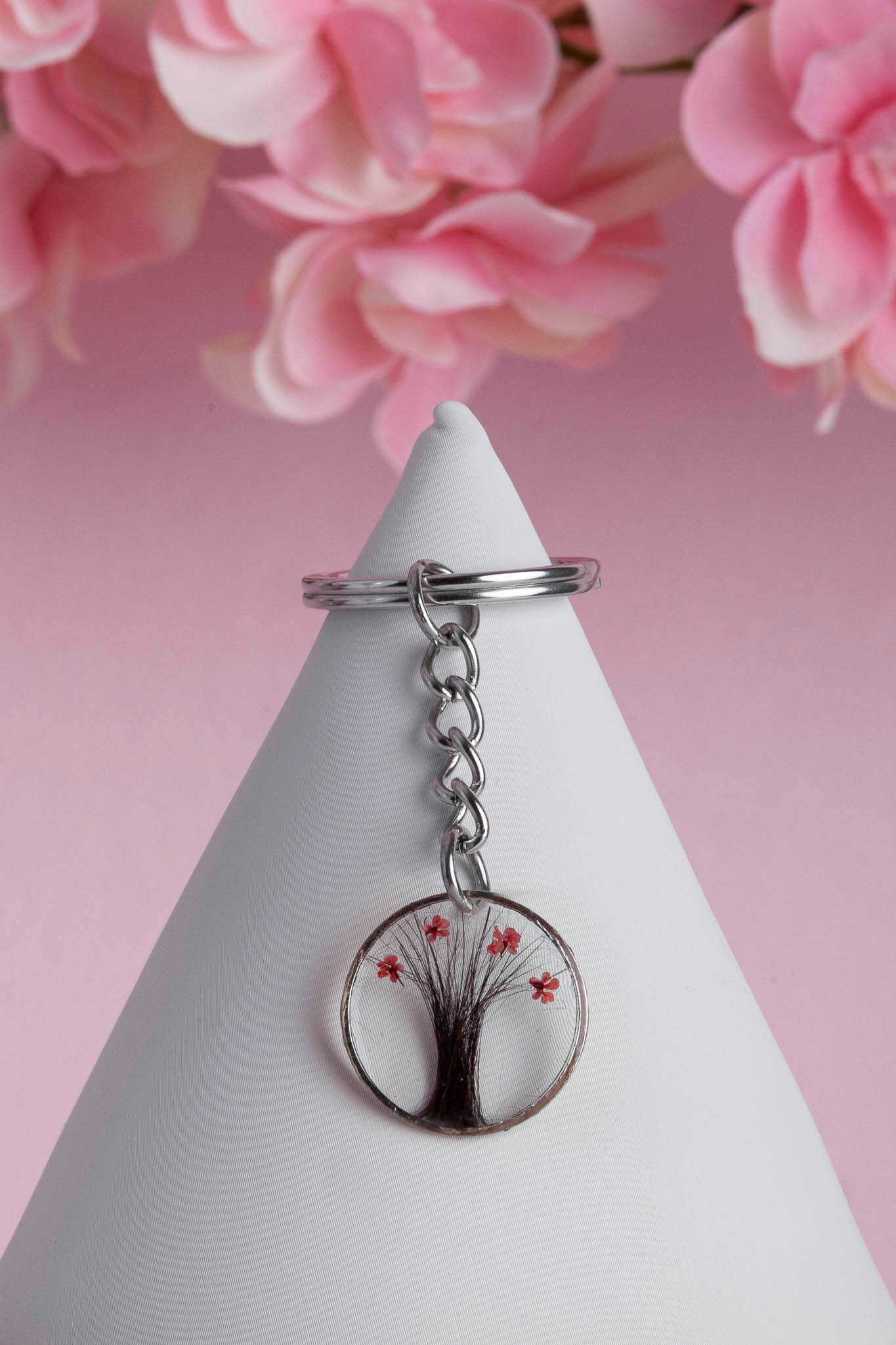 Porte clef souvenir en acier inoxydable fait main - bijou souvenir poils de chien chat crins de cheval cendres animales - Les Bijoux Étoilés
